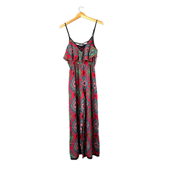Women's Red Boho Angie Jumpsuit S - Picture 2 of 7